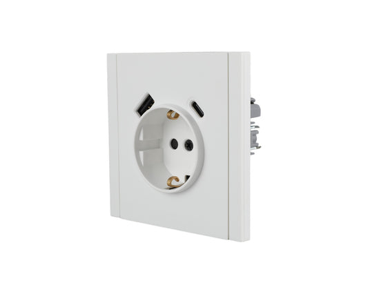 Ерли розетка (Shuko) + USB (A+C), я/ў, NIZMO серияси