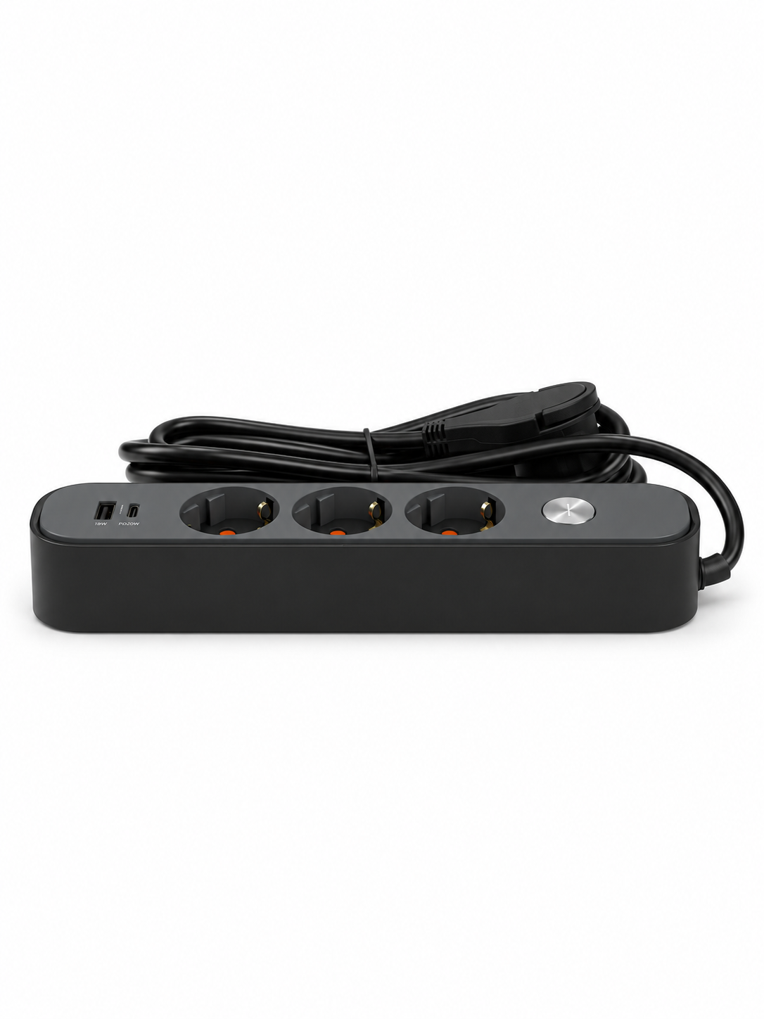 Узайтиргич 3 уяли 3 м, ўчиргичли, USB ва Type-C, 3х1,5 мм², BV-0303-A/C, PROLINE-ULTRA серияси