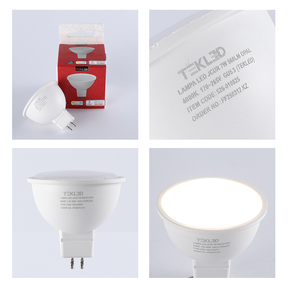LED чироқ ЖСДР (спот), 7Vt, 560Lm, GU5.3, Опал