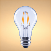LED лампа A60 (нок шаклида), 4Вт, 470Лм, E27, 2700K (илиқ оқ), Шаффоф