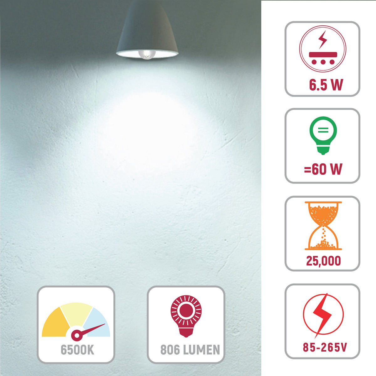 LED-Лампа A60 (6,5W, E27, CLEAR)