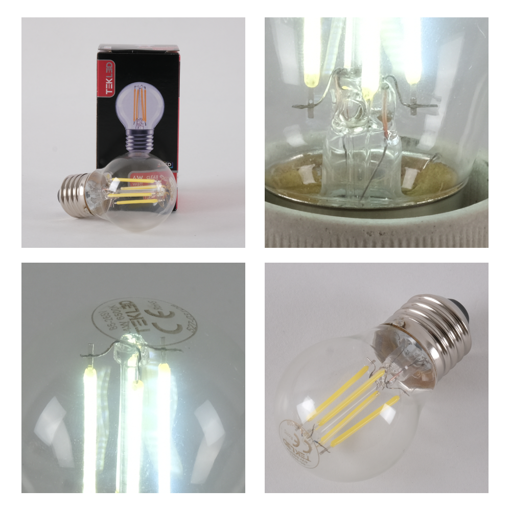 LED лампа G45 (шар шаклида), 4Вт, 470Лм, E27, Шаффоф