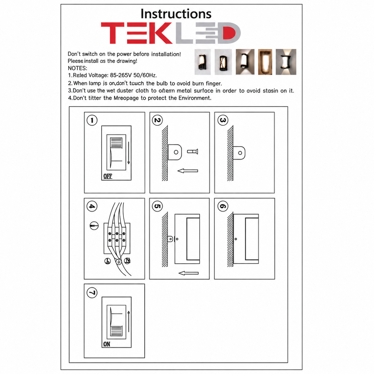 Чироқ LED SF340A 7W ҚОРА 4000K (TEKLED)
