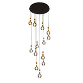 Chandelier TEKLED Chandelier 67023-13 Smoke Glass 13xG9+LED 3000K(TEKLED)-159-18268--159-18268
