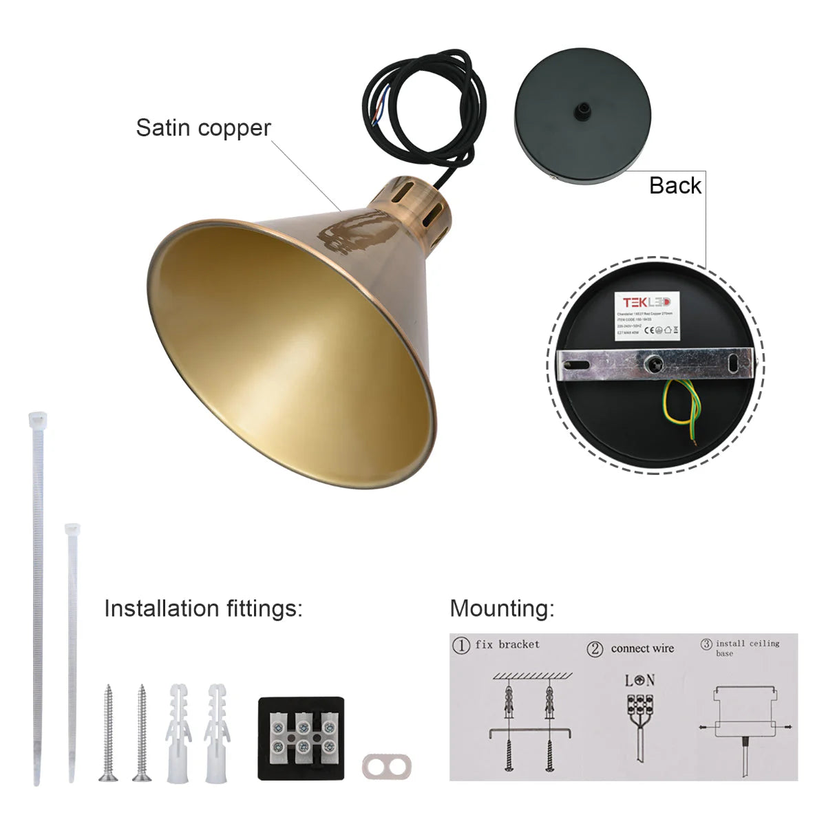 Крупный план стильного индустриального конусного подвесного светильника, идеального для современных интерьеров кухни или столовой.