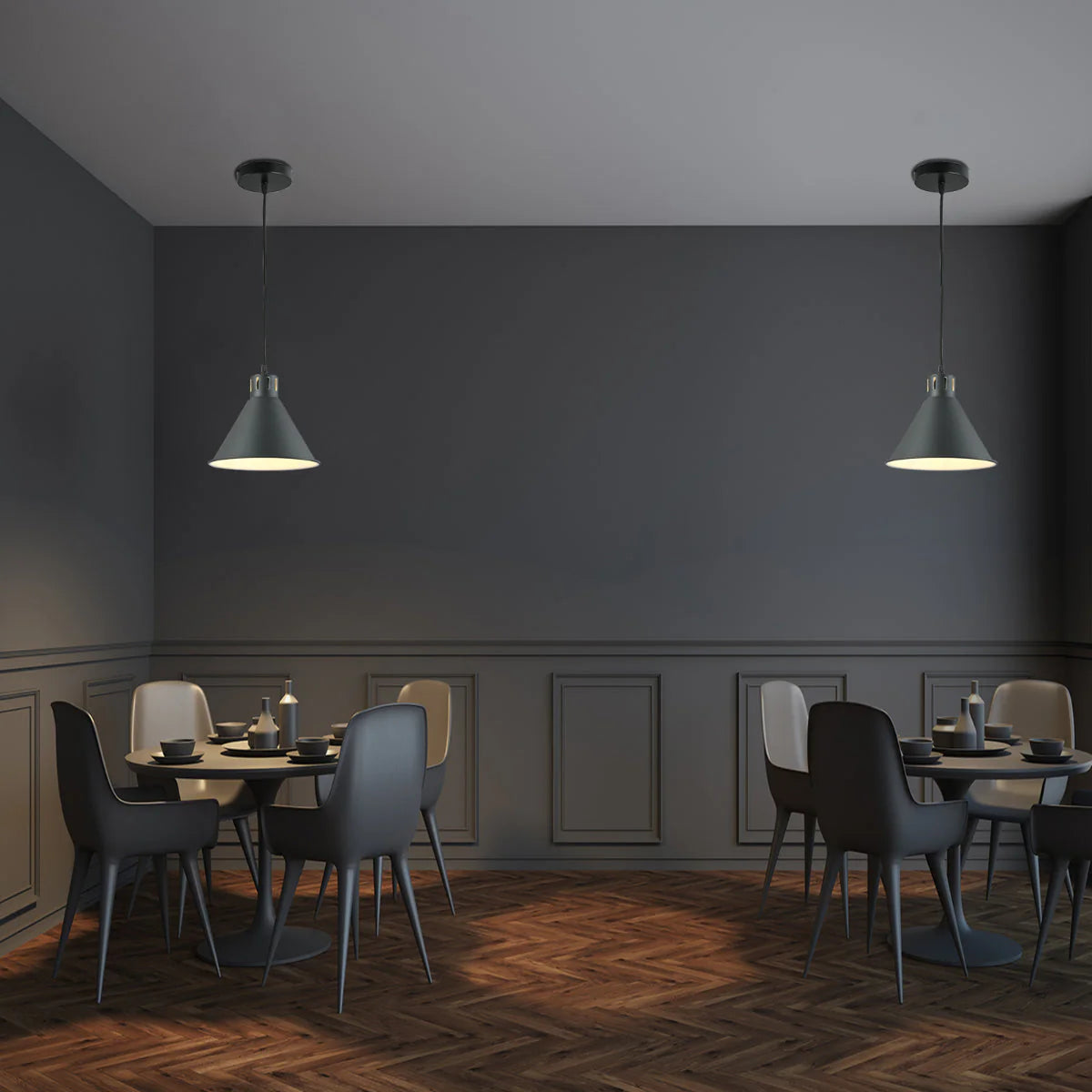 Подвесной светильник в стиле индустриал, идеально подходит для кухни в современном интерьере.