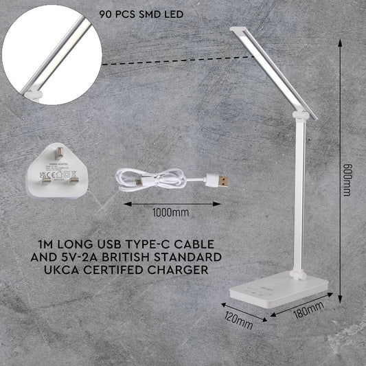 Настольная лампа Zingo с серебристым оттенком, идеальна для современного офиса с возможностью диммирования и изменения цветовых режимов.