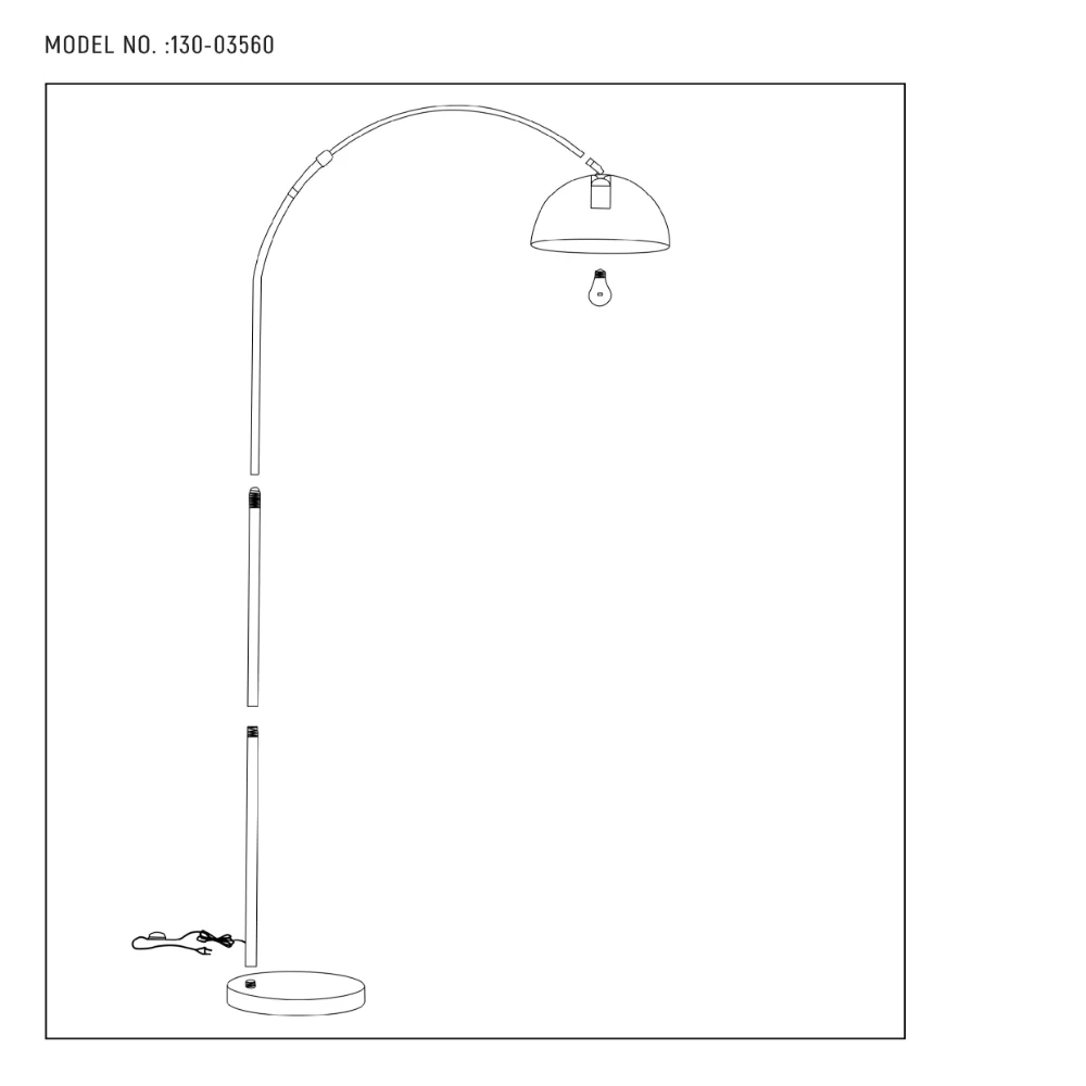 Изображение изогнутого напольного светильника с поворачивающимся абажуром, идеально подходящего для современных гостиных.