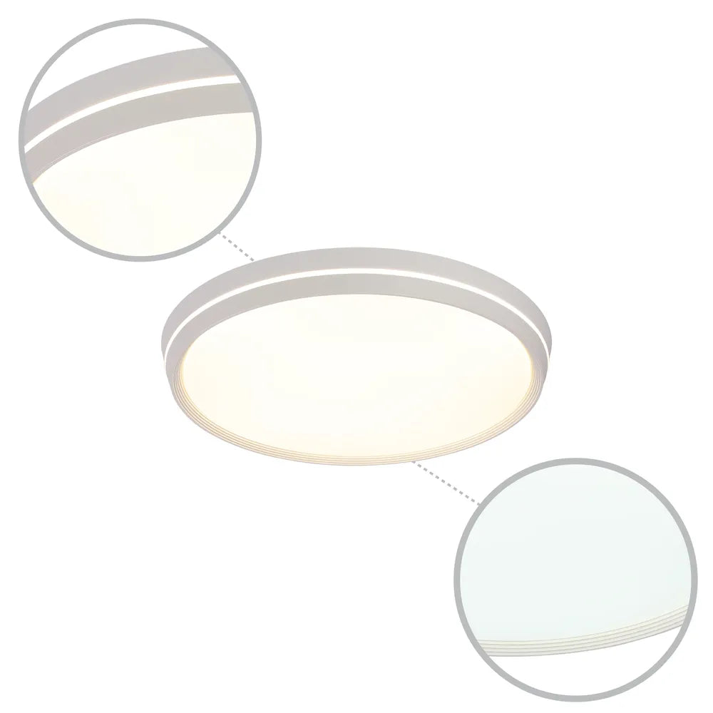 Details of the LED Flush Ceiling Light White D500 6000K/4000K/3000K 42Wx2(TEKLED)-165-16029