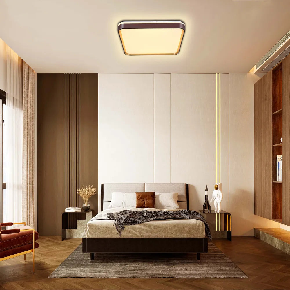 LED Flush Ceiling Light TEKLED LED Square Flush Ceiling Light Purple Gold 500x500 6000K/4000K/3000K 45Wx2(TEKLED)--165-16014