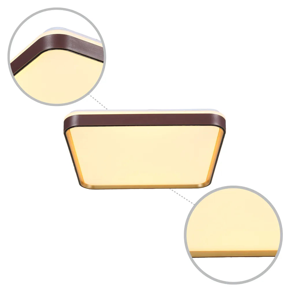 Details of the LED Square Flush Ceiling Light Purple Gold 500x500 6000K/4000K/3000K 45Wx2(TEKLED)-165-16014