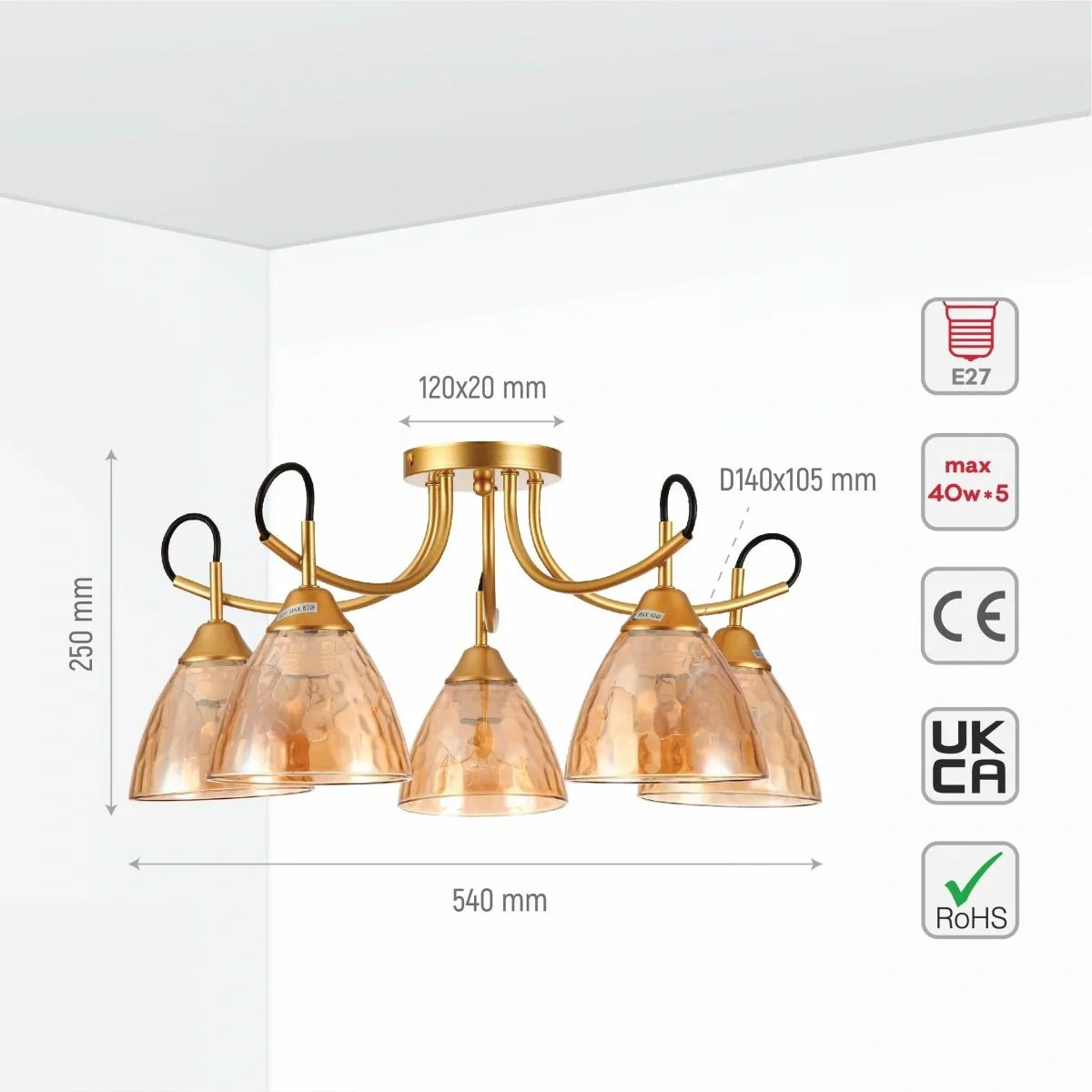 Главное изображение круглого подвесного светильника из прозрачного стекла, идеального для современного жилого пространства.