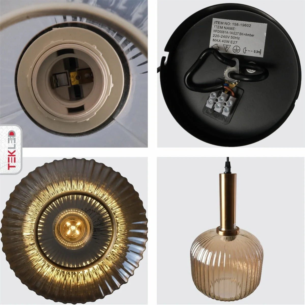 Близкий план подвесного светильника с янтарным стеклом, идеально подходящего для современных интерьеров гостиных и кухонь.