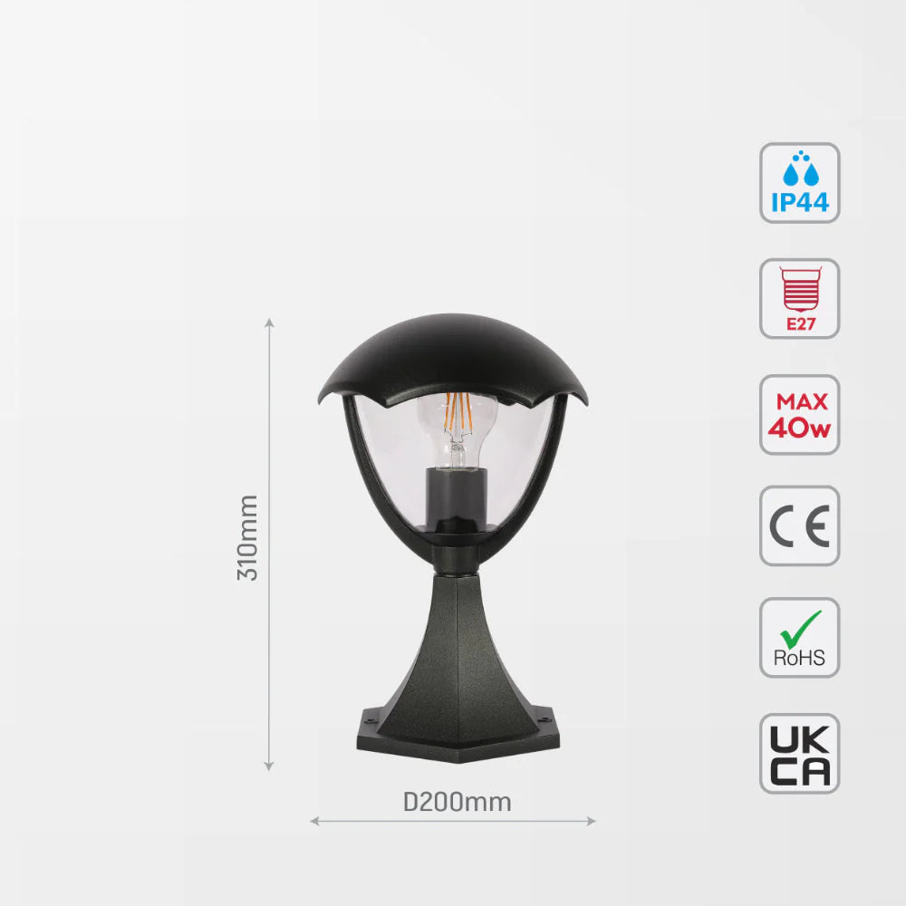 Столбовая уличная лампа в черном антраците, идеальна для садов и дорожек в современном или скандинавском стиле.