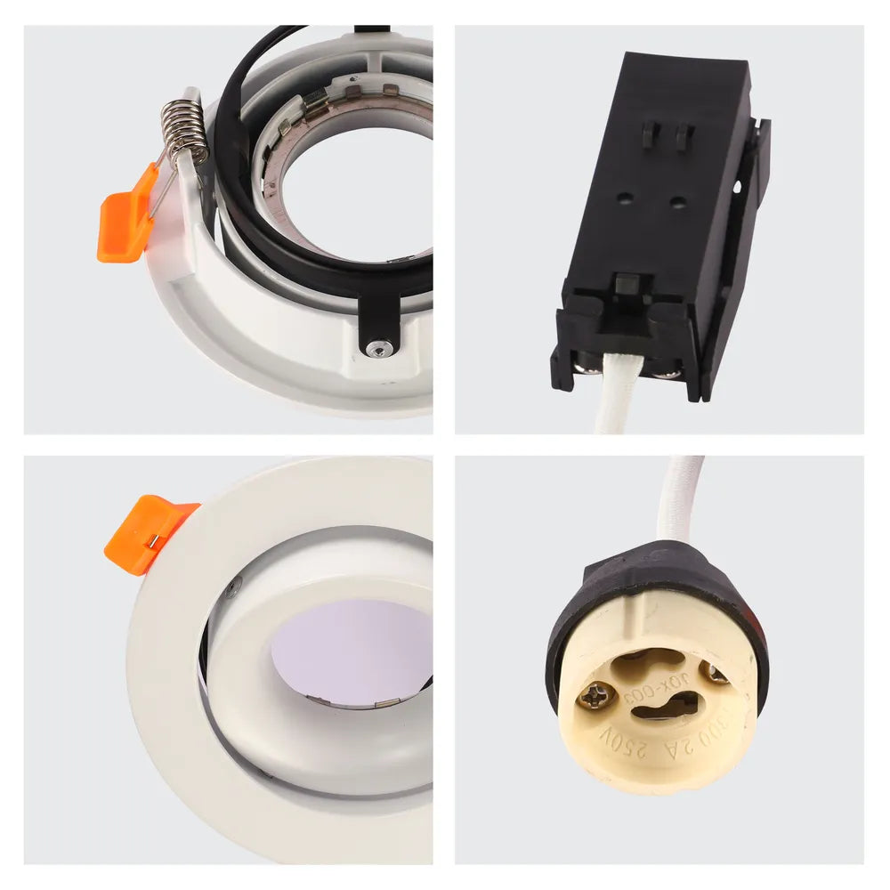 Close shot of the Orbit Tilt GU10 Recessed Downlight-143-03999