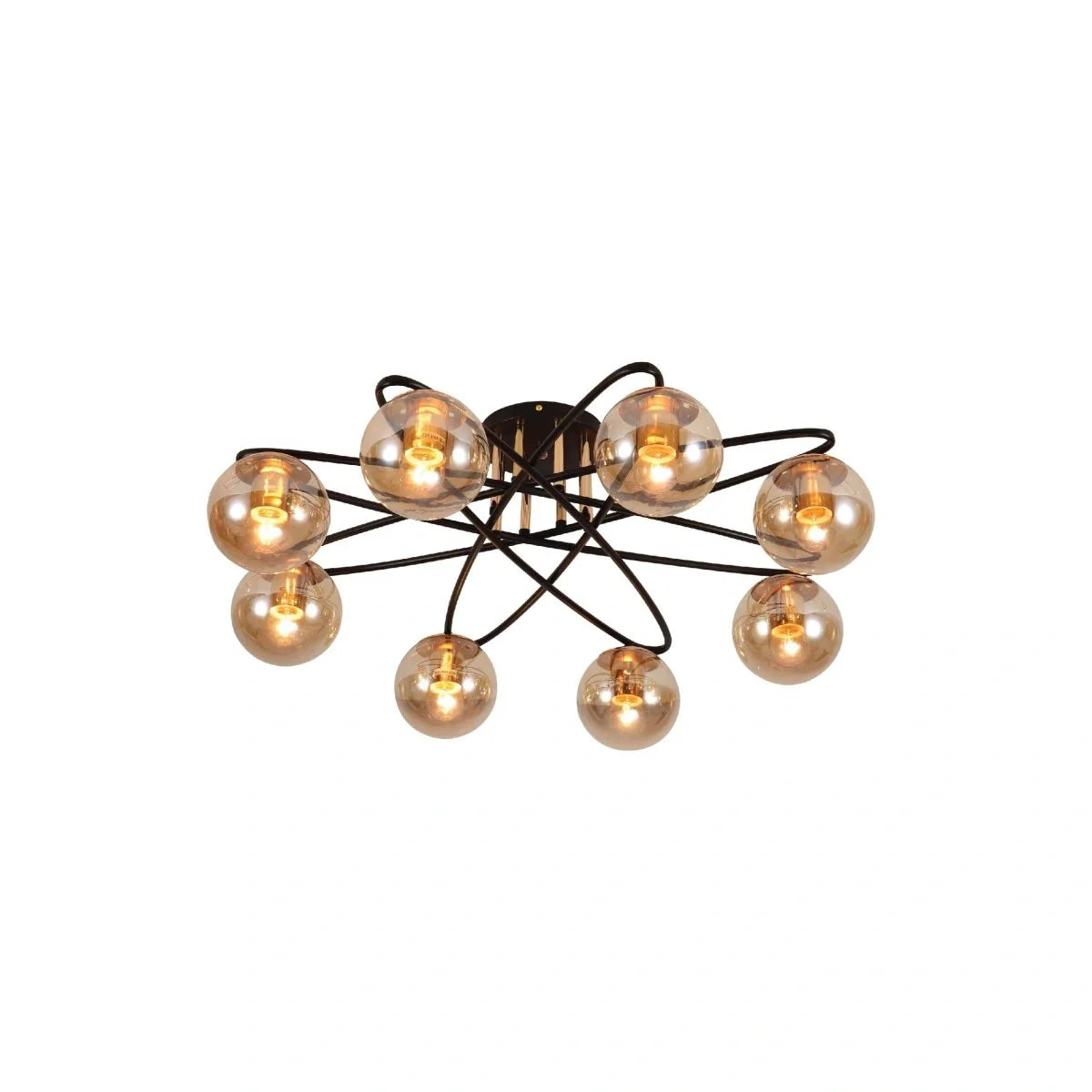 Главное изображение цилиндрической подвесной лампы из прозрачного стекла для современных гостиных и столовых.