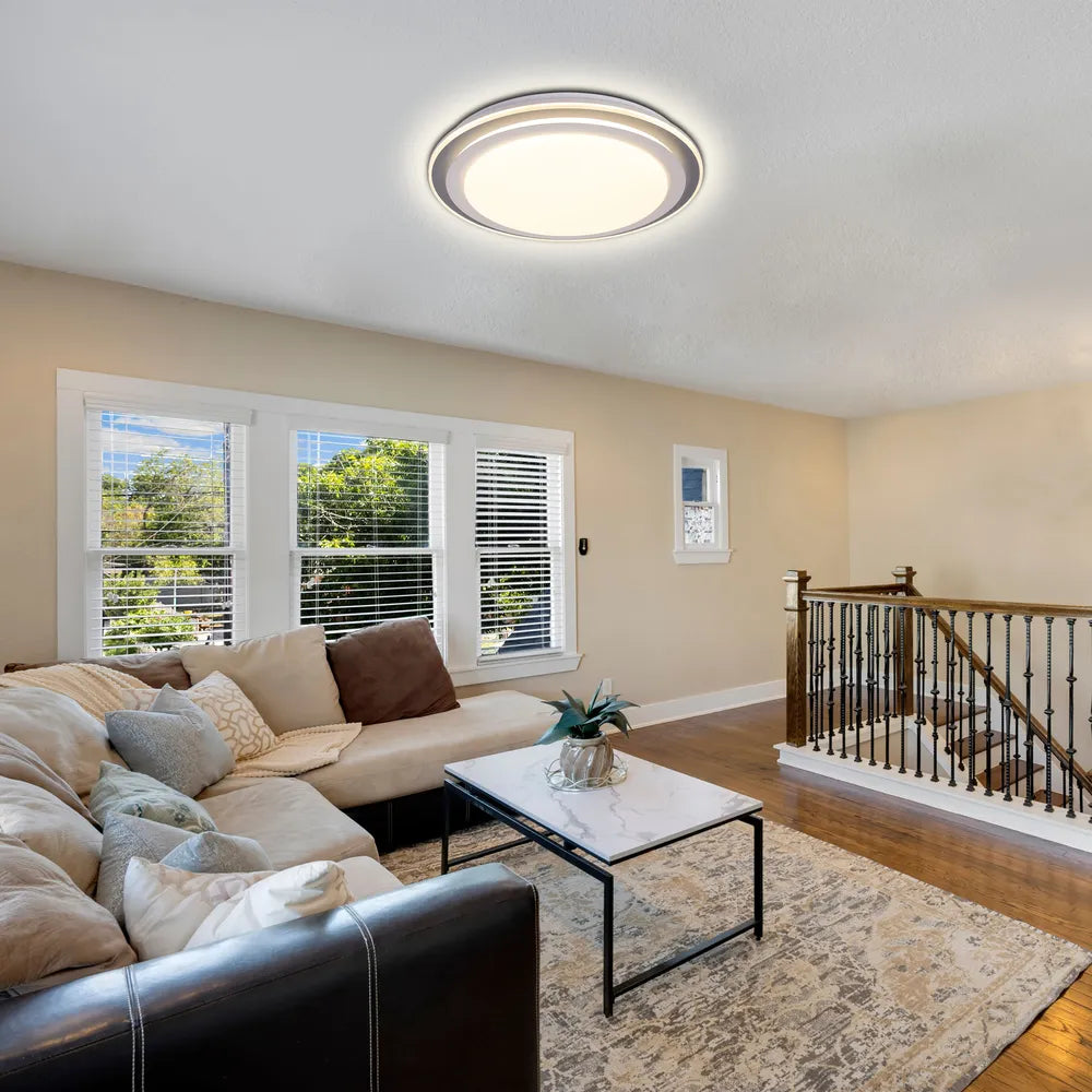 LED Flush Ceiling Light TEKLED Step LED Flush Ceiling Light Blue D500 6000K/4000K/3000K 42Wx2(TEKLED)--165-16005