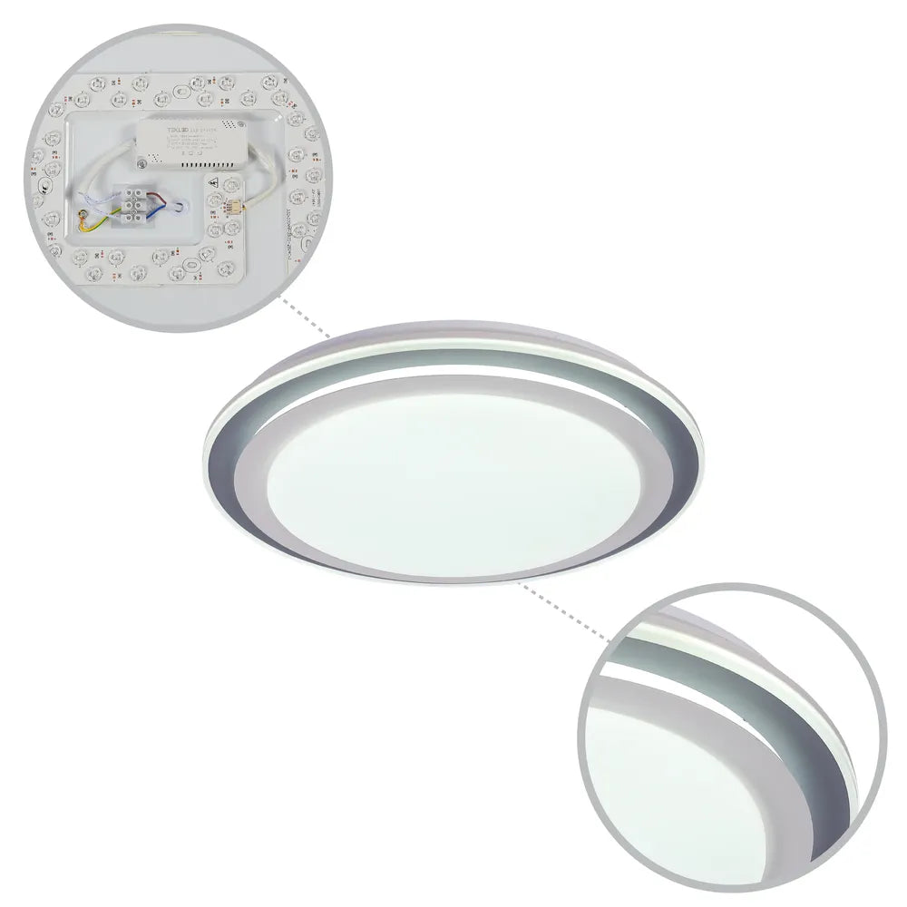 Details of the Step LED Flush Ceiling Light Blue D500 6000K/4000K/3000K 42Wx2(TEKLED)-165-16005