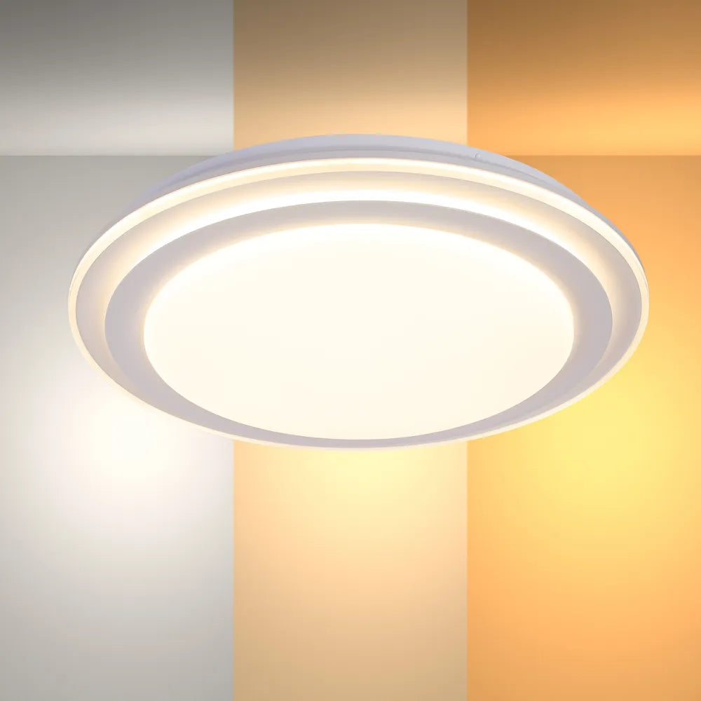 LED Flush Ceiling Light TEKLED Step LED Flush Ceiling Light White D500 6000K/4000K/3000K 42Wx2(TEKLED)--165-16004