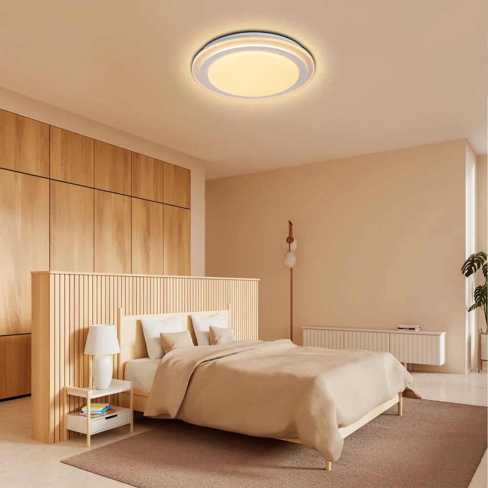 LED Flush Ceiling Light TEKLED Step LED Flush Ceiling Light White D500 6000K/4000K/3000K 42Wx2(TEKLED)--165-16004