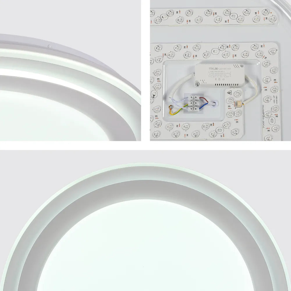 Close shot of the Step LED Flush Ceiling Light White D500 6000K/4000K/3000K 42Wx2(TEKLED)-165-16004