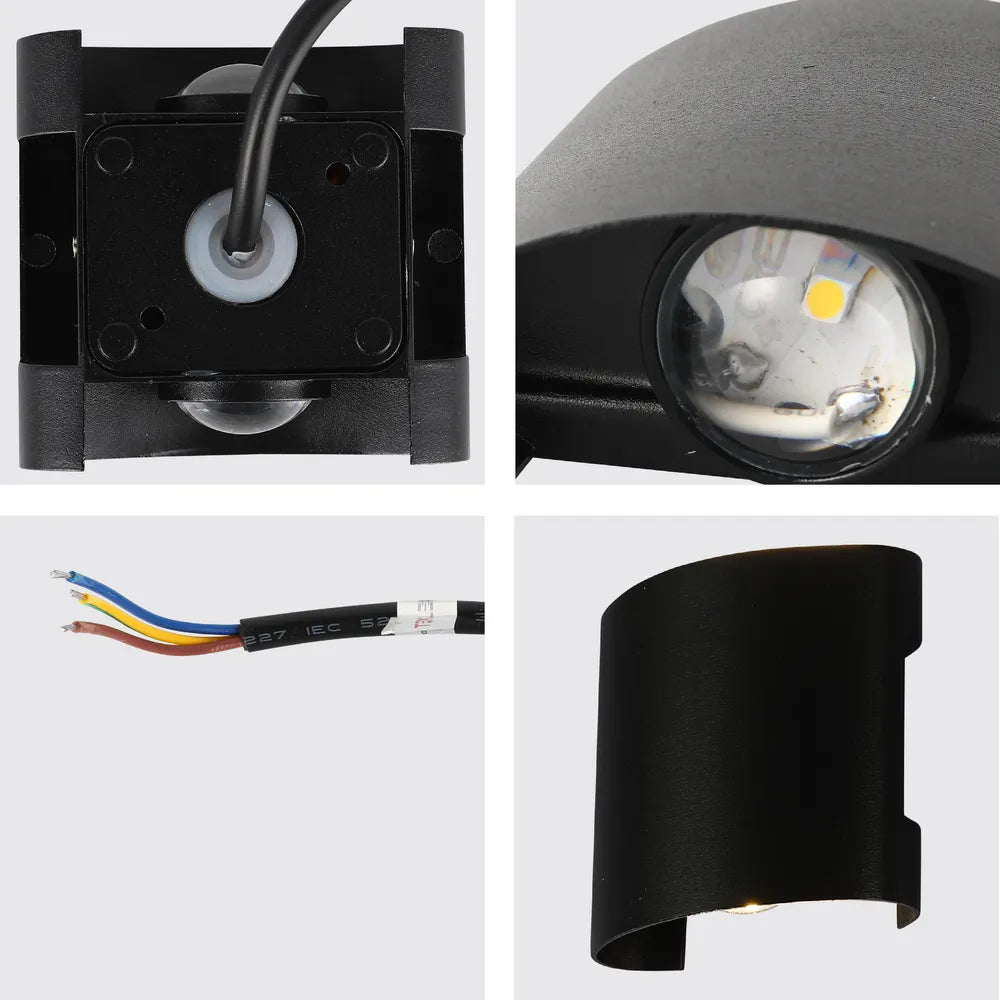 Close shot of the Svet-k B2325 2x1W BLACK 4000K IP54(TEKLED)-182-03306