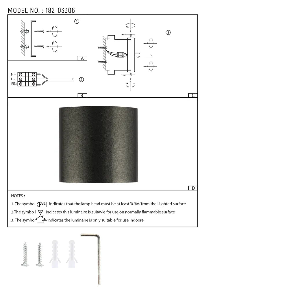 User manual for Svet-k B2325 2x1W BLACK 4000K IP54(TEKLED)-182-03306