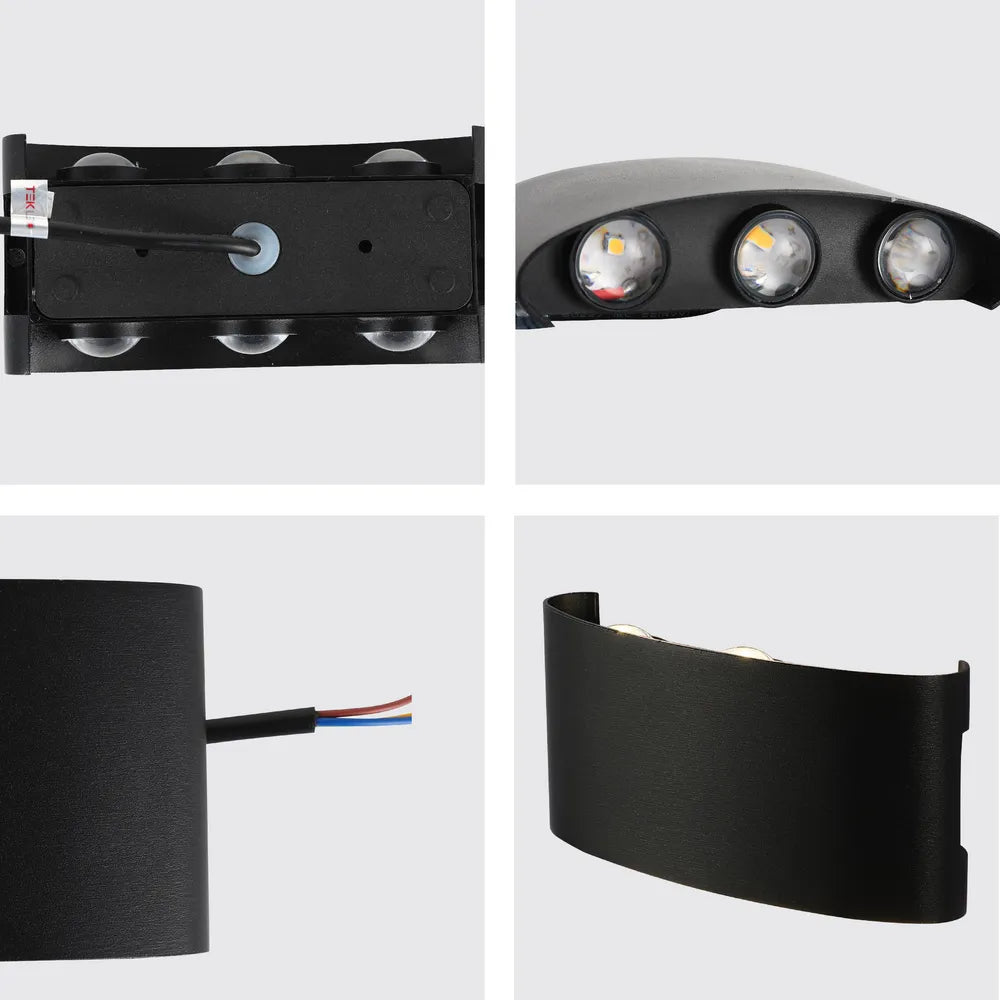 Close shot of the Svet-k B2327 6x1W BLACK 4000K IP54(TEKLED)-182-03314