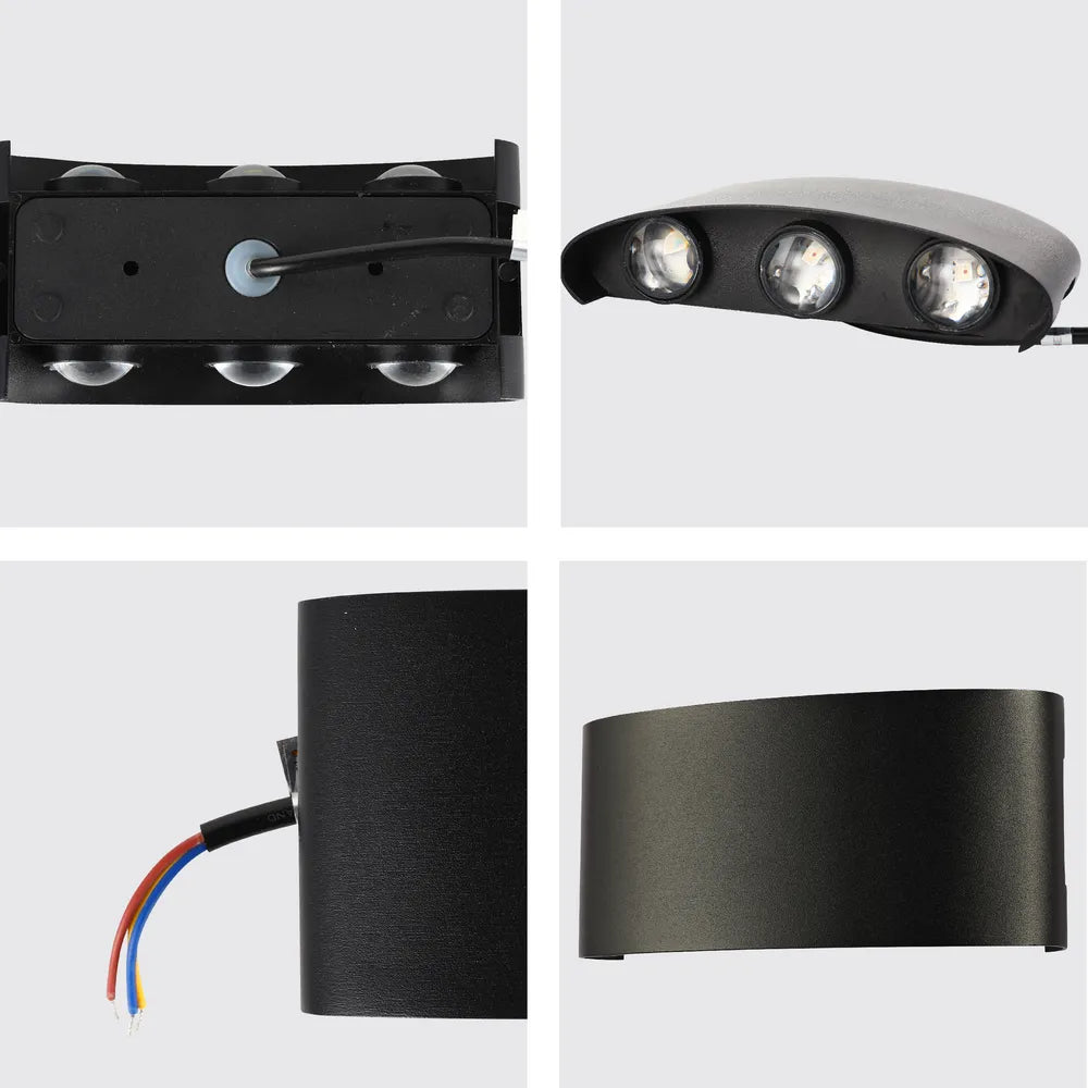 Close shot of the Svet-k B2327 6x3W BLACK RGB IP54(TEKLED)-182-03316