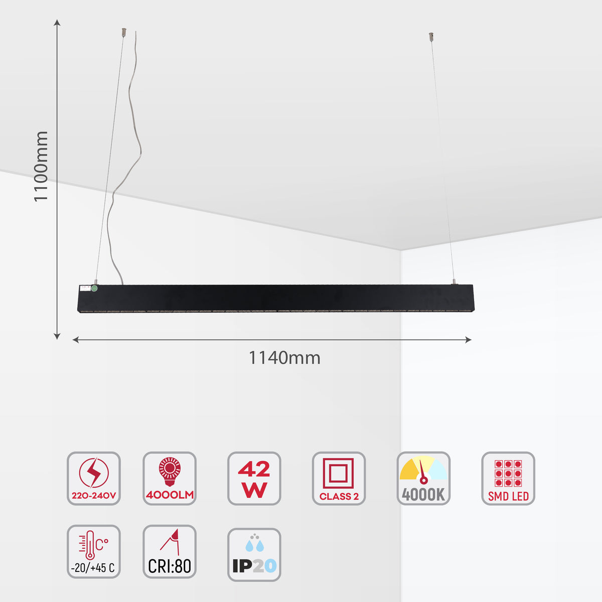 Замонавий чизиқли Polaris, Epilson, Agena, Enif LED ёритиш 4000K