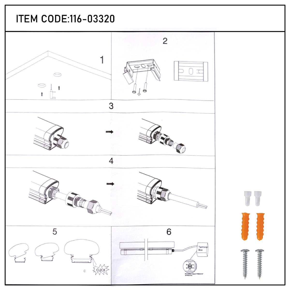 Ташқи чизиқли устки чироқ LED TAM-202 ва TAM-402 IP65