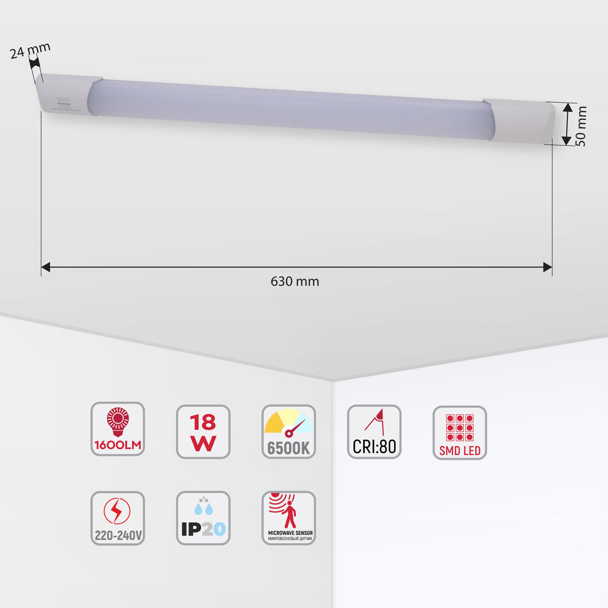 Чизиқли устки ва сенсорли чироқ LED  TAW-202 ва  TAW-402