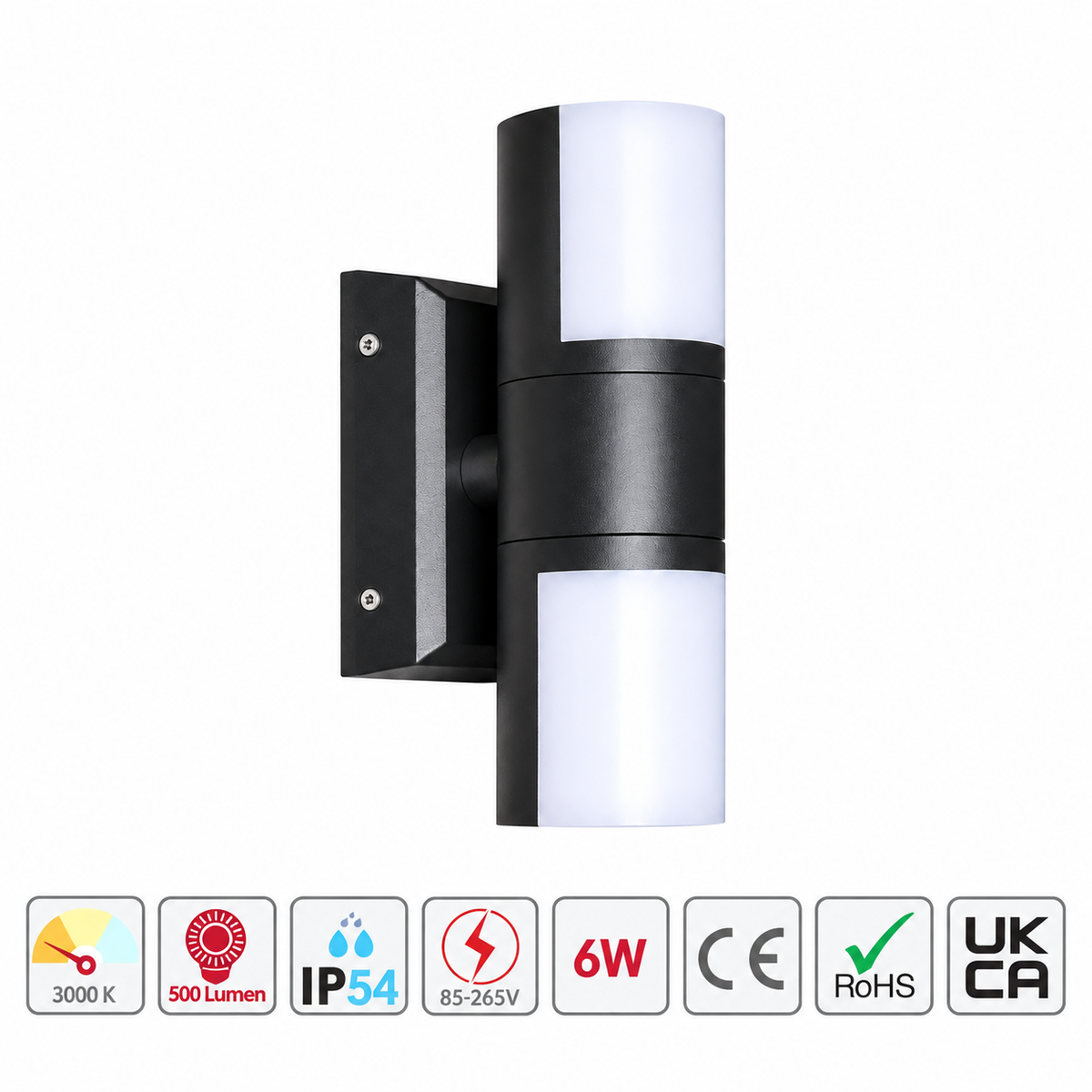 Чироқ LED F895A/2 6Wx2 ҚОРА 3000K (TEKLED)