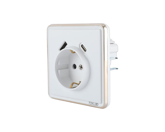 Розетка (ерли) + USB (A+C тури), я/ў, SAKURA серияси