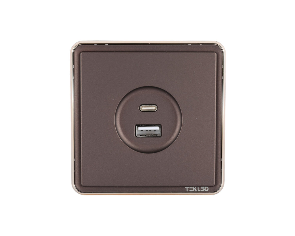 USB розетка (A+C тури), я/ў, SAKURA серияси