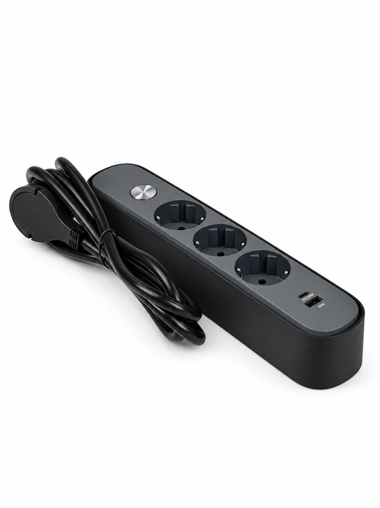 Узайтиргич 3 уяли 1,5 м, ўчиргичли, USB ва Type-C, 3х1,5 мм², BV-0315-A/C, PROLINE-ULTRA серияси