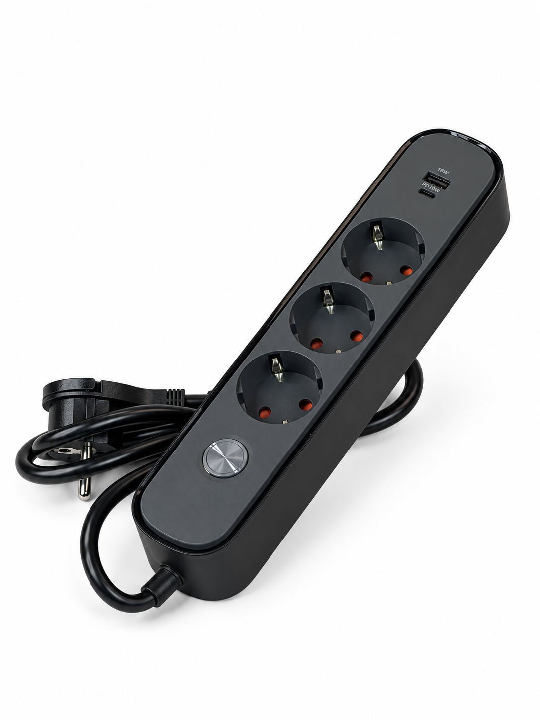 Узайтиргич 3 уяли 1,5 м, ўчиргичли, USB ва Type-C, 3х1,5 мм², BV-0315-A/C, PROLINE-ULTRA серияси