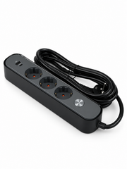 Узайтиргич 3 уяли 3 м, ўчиргичли, USB ва Type-C, 3х1,5 мм², BV-0303-A/C, PROLINE-ULTRA серияси