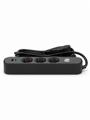 Узайтиргич 3 уяли 3 м, ўчиргичли, USB ва Type-C, 3х1,5 мм², BV-0303-A/C, PROLINE-ULTRA серияси