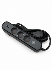 Узайтиргич 3 уяли 5 м, ўчиргичли, USB ва Type-C, 3х1,5 мм², BV-0305-A/C, PROLINE-ULTRA серияси