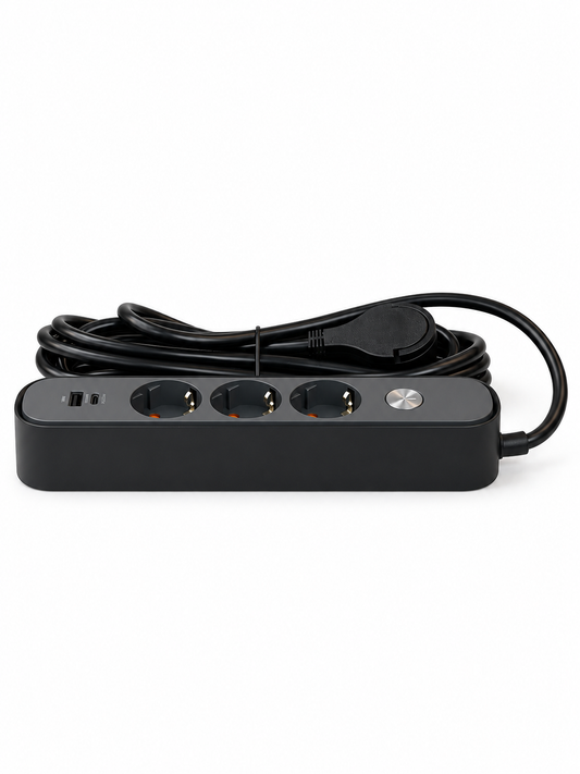 Узайтиргич 3 уяли 5 м, ўчиргичли, USB ва Type-C, 3х1,5 мм², BV-0305-A/C, PROLINE-ULTRA серияси