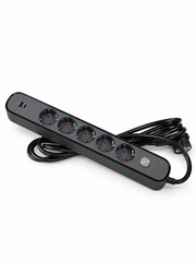 Узайтиргич 5 уяли 3 м, ўчиргичли, USB ва Type-C, 3х1,5 мм², BV-0503-A/C, PROLINE-ULTRA серияси