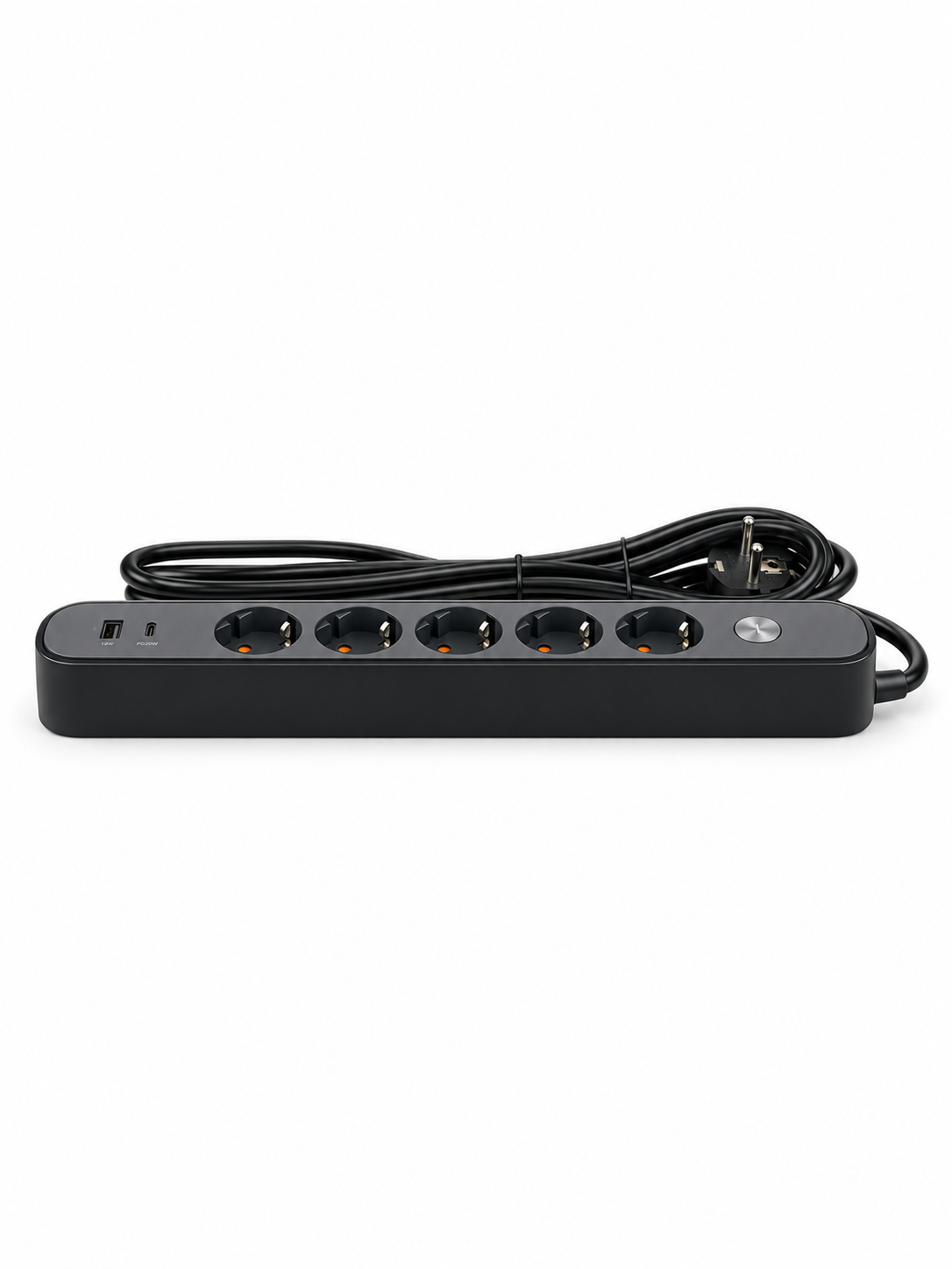 Узайтиргич 5 уяли 5 м, ўчиргичли, USB ва Type-C, 3х1,5 мм², BV-0505-A/C, PROLINE-ULTRA серияси