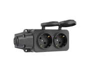 Кўчма розетка 2 уяли, ерга улагичли ва қопқоқли, IP44, 16А, YK402P (TEKLED ELECTRIC)