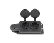 Кўчма розетка 2 уяли, ерга улагичли ва қопқоқли, IP44, 16А, YK402P (TEKLED ELECTRIC)