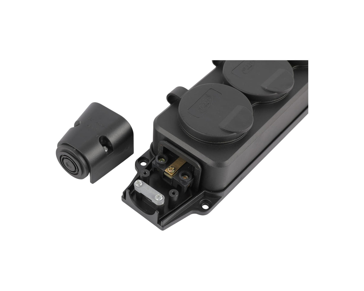 Кўчма розетка 3 уяли, ерга улагичли ва қопқоқли, IP44, 16А, YK403P (TEKLED ELECTRIC)