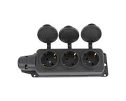 Кўчма розетка 3 уяли, ерга улагичли ва қопқоқли, IP44, 16А, YK403P (TEKLED ELECTRIC)