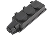 Кўчма розетка 3 уяли, ерга улагичли ва қопқоқли, IP44, 16А, YK403P (TEKLED ELECTRIC)
