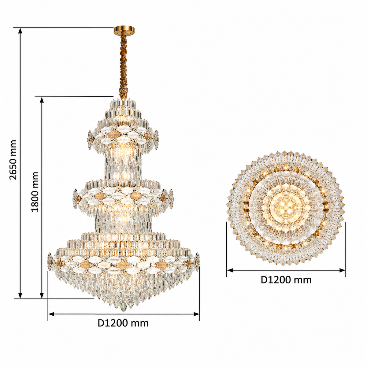 Люстра M2063 67xE14 GOLD 1200мм*H1850мм(TEKLED)