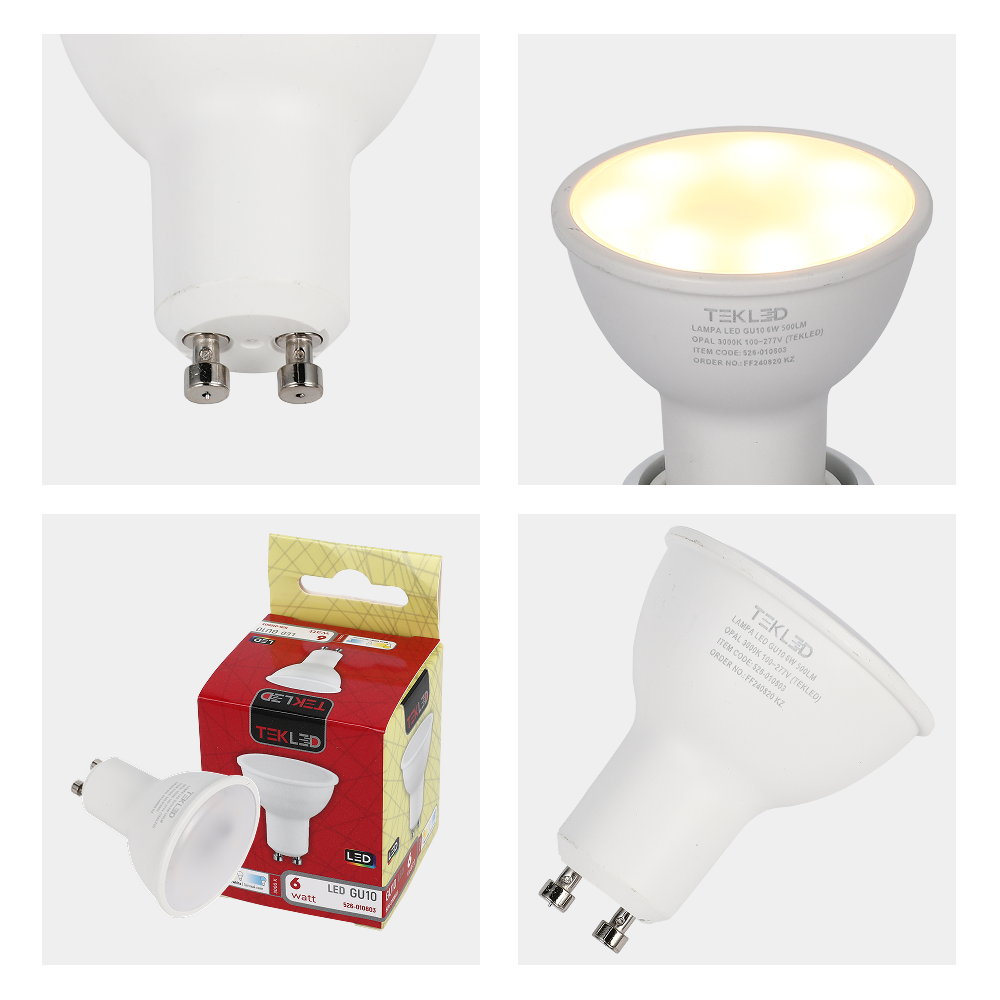 LED лампа GU10 (спот), 6Vt, 500Lm, GU10